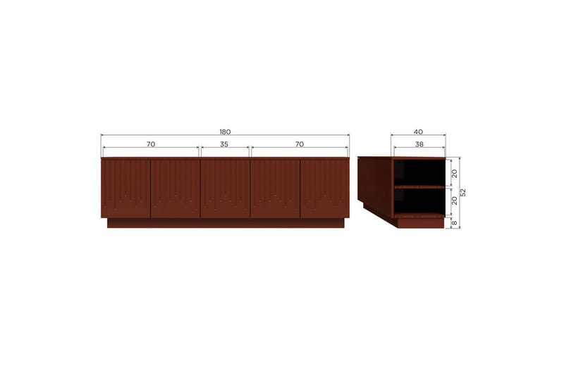 TV-enhet Pencil - Merlot Gloss - Møbler - Mediamøbel & tv møbel - TV-skap