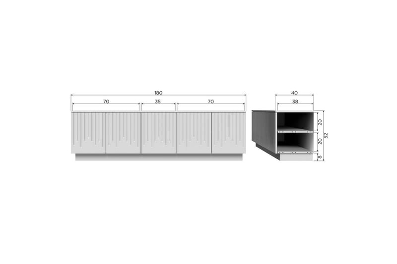 TV-enhet Pencil - Mist - Møbler - Mediamøbel & tv møbel - TV-skap