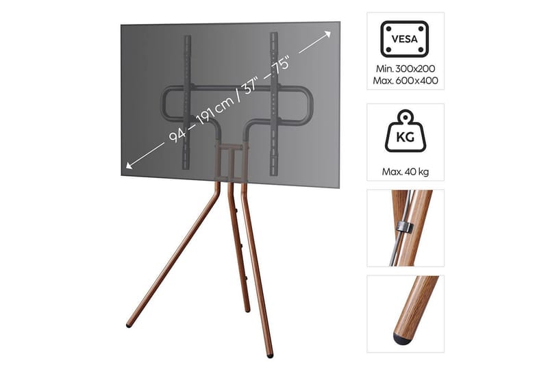 TV Gulvstativ Hama Design Opptil 75 - Mørkebrun - Møbler - Mediamøbel & tv møbel - Mediestativ & veggfeste