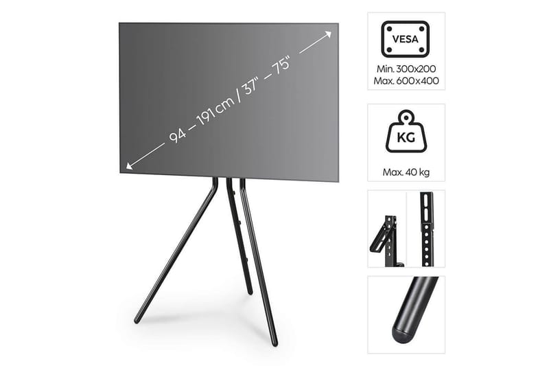 TV Gulvstativ Hama Design Opptil 75 Svart - Svart - Møbler - Mediamøbel & tv møbel - Mediestativ & veggfeste
