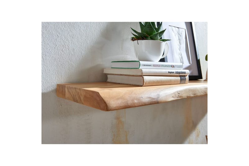 Tv-hylla Wohnling Vägghylla Wohnling träkant, massivt trä, flytande hylla, lantlig stil 100x26 cm - Oppbevaring - Hyller - Vegghylle