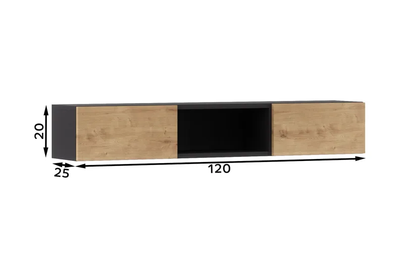 Anjal Tv-hylle 25x20 cm - Eik - Møbler - Mediamøbel & tv møbel - TV-hylle