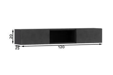 Anjal Tv-hylle 25x20 cm - Svart - Møbler - Mediamøbel & tv møbel - TV-hylle