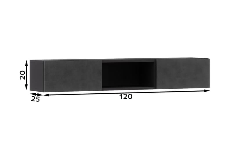Anjal Tv-hylle 25x20 cm - Svart - Møbler - Mediamøbel & tv møbel - TV-hylle