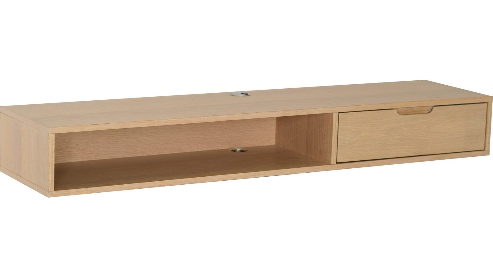 TV-hylle Torsen 135 cm - Hvitpigmentert eik