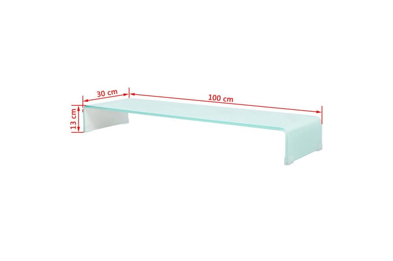 TV-benk glass hvit 100x30x13 cm - Hvit - TV-hylle