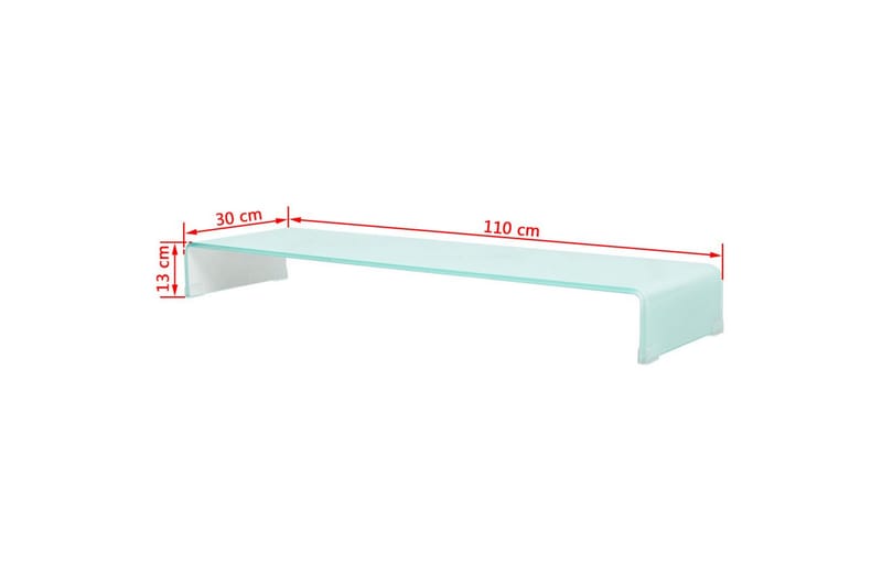 TV-benk glass hvit 110x30x13 cm - Hvit - TV-hylle