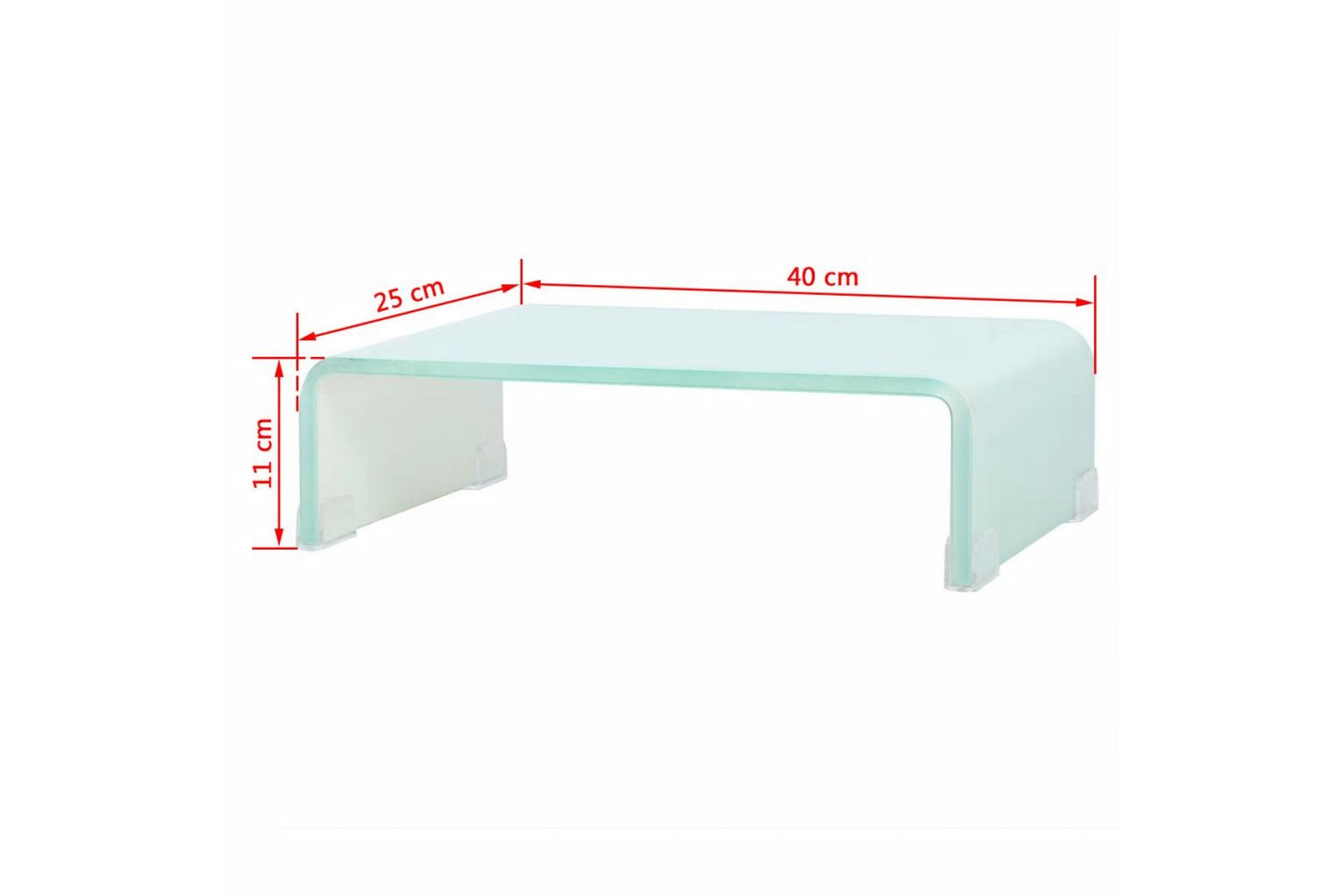 TV-benk glass hvit 40x25x11 cm - Hvit - Møbler - Mediamøbel & tv møbel - TV-hylle