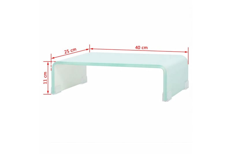 TV-benk glass hvit 40x25x11 cm - Hvit - Møbler - Mediamøbel & tv møbel - TV-hylle