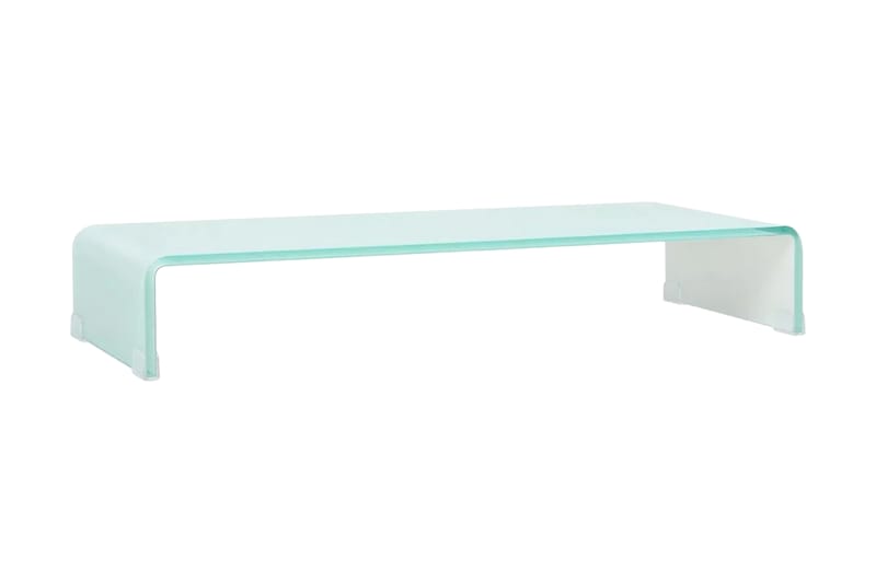 TV-benk glass hvit 80x30x13 cm - Hvit - TV-hylle