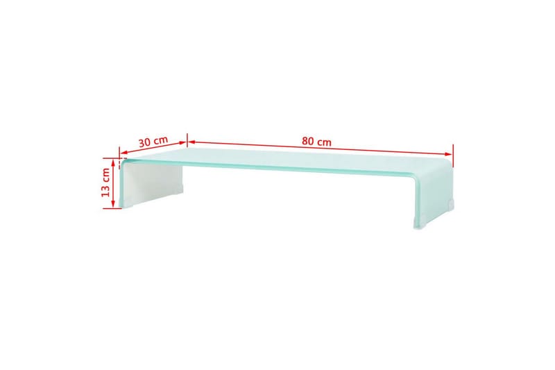 TV-benk glass hvit 80x30x13 cm - Hvit - Møbler - Mediamøbel & tv møbel - TV-hylle