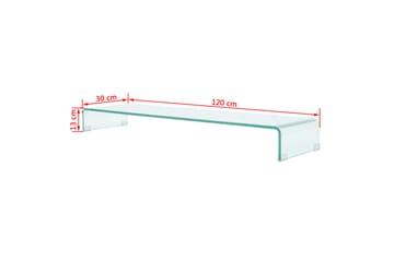 TV-benk glass klar 120x30x13 cm - Transparent - Møbler - Mediamøbel & tv møbel - TV-hylle