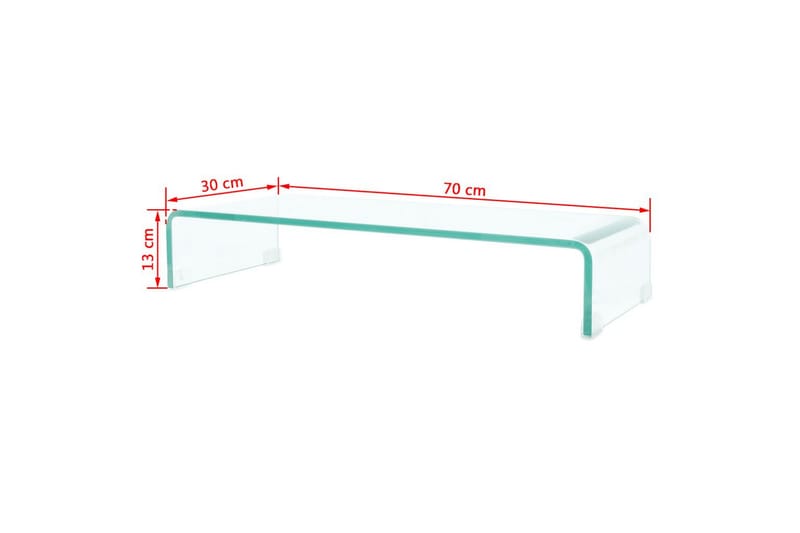 TV-benk glass klar 70x30x13 cm - Transparent - Møbler - Mediamøbel & tv møbel - TV-hylle