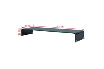 TV-benk glass svart 100x30x13 cm - Svart - Møbler - Mediamøbel & tv møbel - TV-hylle