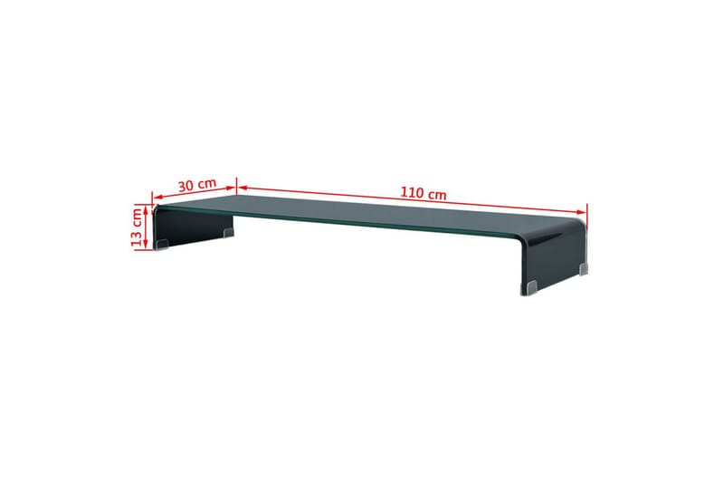 TV-benk glass svart 110x30x13 cm - Svart - Møbler - Mediamøbel & tv møbel - TV-hylle