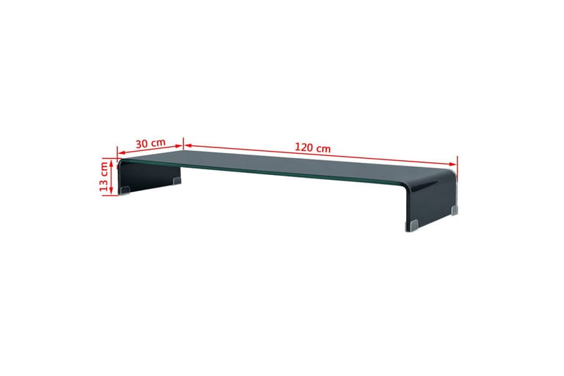 TV-benk glass svart 120x30x13 cm - Svart - Møbler - Mediamøbel & tv møbel - TV-hylle
