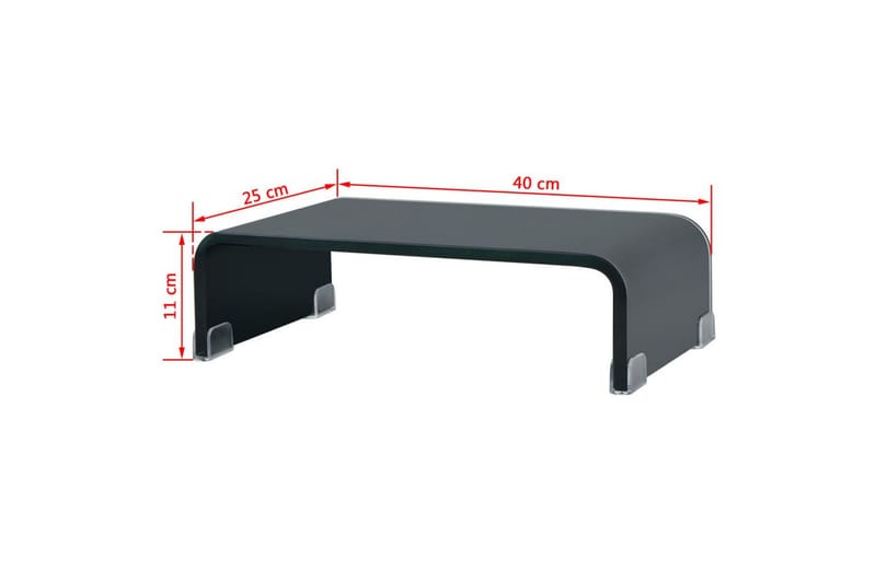 TV-benk glass svart 40x25x11 cm - Svart - Møbler - Mediamøbel & tv møbel - TV-hylle
