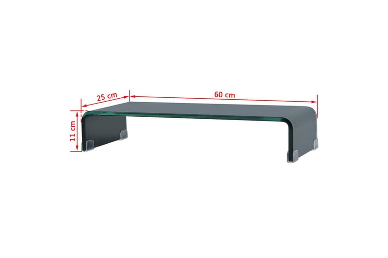 TV-benk glass svart 60x25x11 cm - Svart - TV-hylle