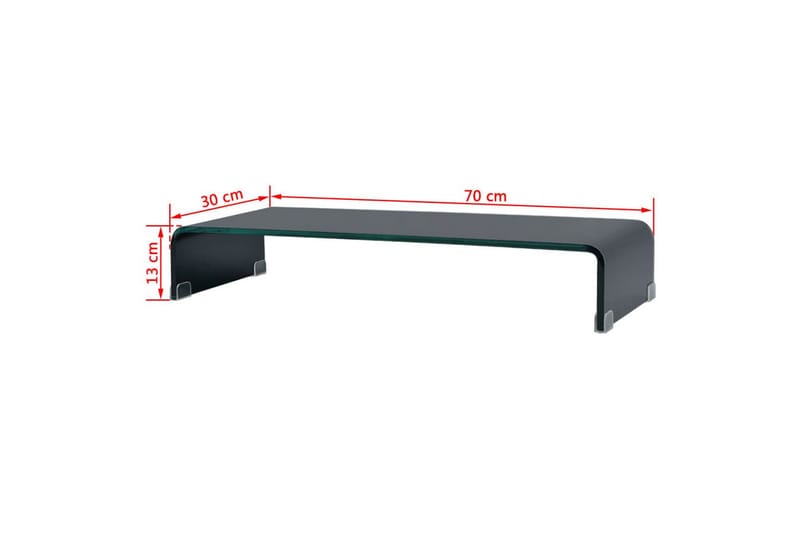 TV-benk glass svart 70x30x13 cm - Svart - Møbler - Mediamøbel & tv møbel - TV-hylle