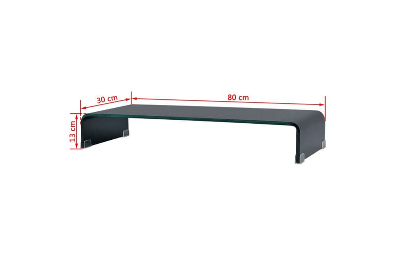 TV-benk glass svart 80x30x13 cm - Svart - Møbler - Mediamøbel & tv møbel - TV-hylle