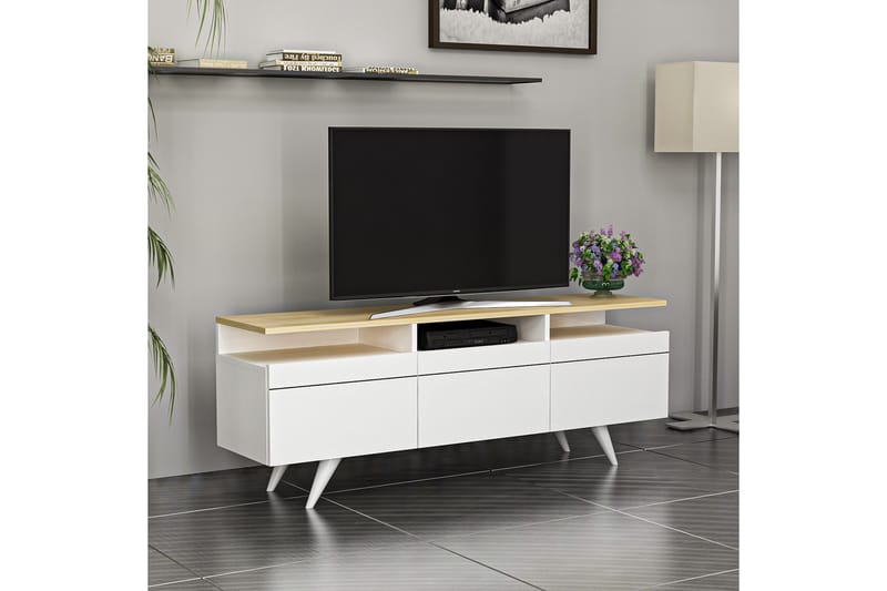 TV-møbelsett 35x150 cm 3 Skap - Hvit - TV-møbelsett