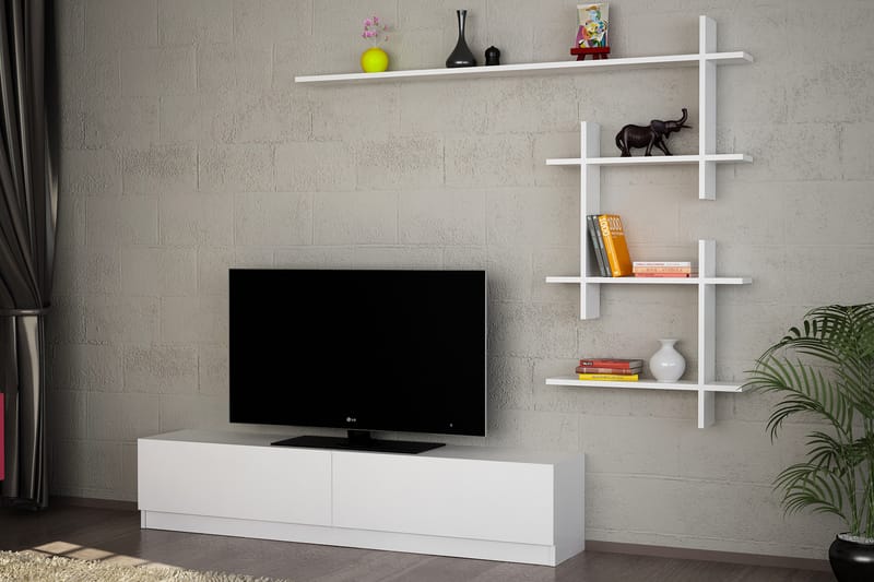 Alingca TV-benk med Vegghylle - TV-møbelsett