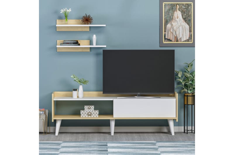 Andifli Tv-møbelsett 150x50,4 cm - Hvit - TV-møbelsett