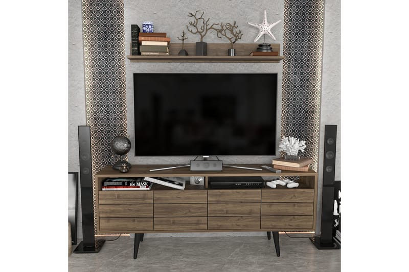Andifli Tv-møbelsett 160x64,5 cm - Brun - Møbler - Mediamøbel & tv møbel - TV-møbelsett