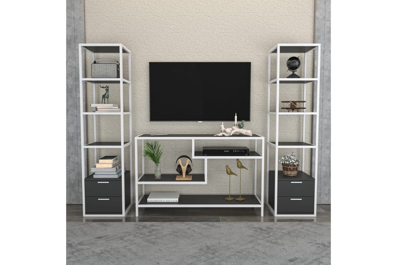 Andifli Tv-møbelsett 198x160 cm - Hvit - TV-møbelsett