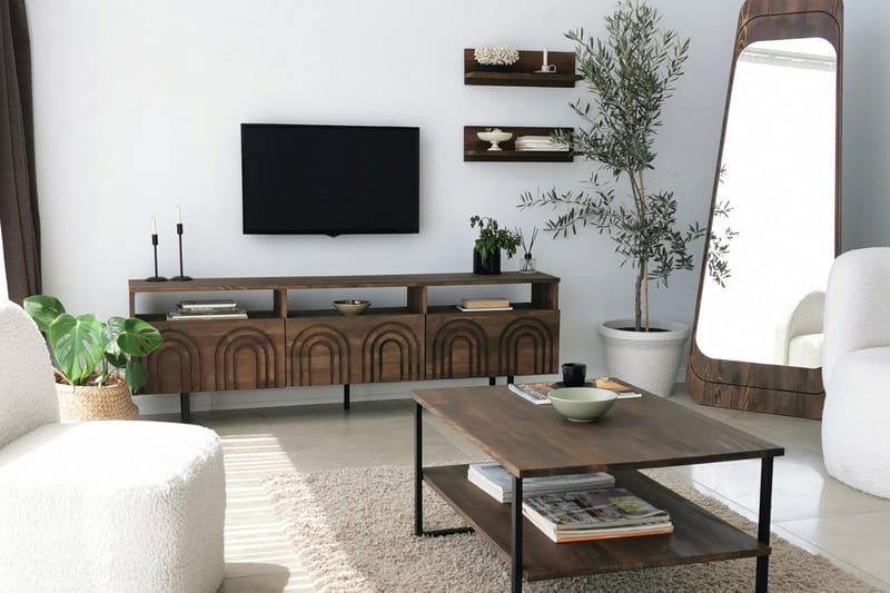 Andifli Tv-møbelsett 50x15 cm - Brun - Møbler - Mediamøbel & tv møbel - TV-møbelsett