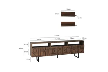 Andifli Tv-møbelsett 50x15 cm - Brun - Møbler - Mediamøbel & tv møbel - TV-møbelsett