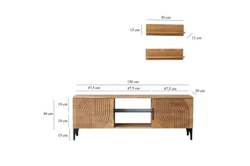 Andifli Tv-møbelsett 50x15 cm - Brun - Møbler - Mediamøbel & tv møbel - TV-møbelsett
