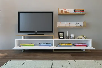 Ayaze TV-benk - Hvit - Møbler - Mediamøbel & tv møbel - TV-møbelsett