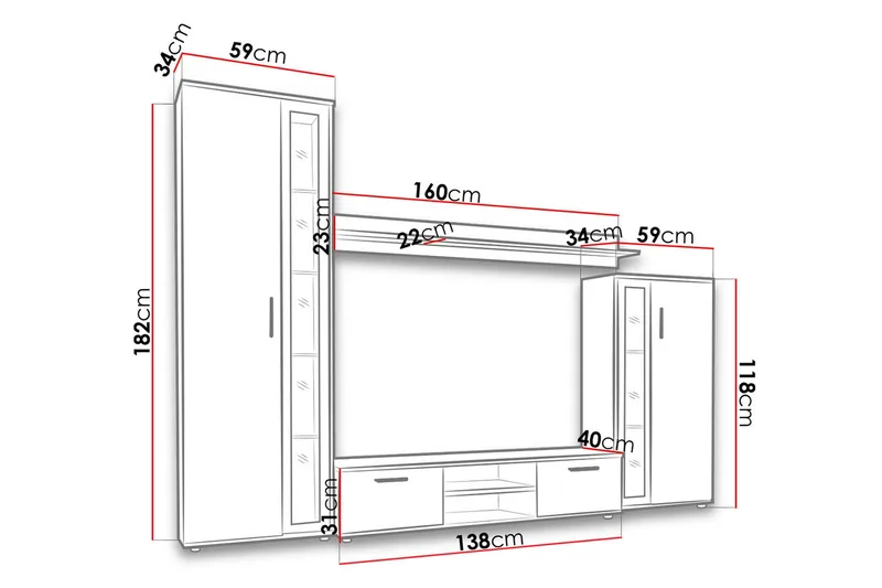Bentley Mediamøbler - Møbler - Mediamøbel & tv møbel - TV-møbelsett