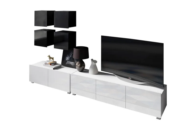 Calabrini TV-møbel - Grå / Hvit - Møbler - Mediamøbel & tv møbel - TV-møbelsett