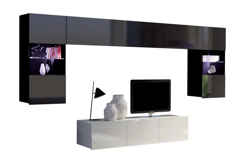 Calabrini TV-møbel - Grå / Hvit - Møbler - Mediamøbel & tv møbel - TV-møbelsett