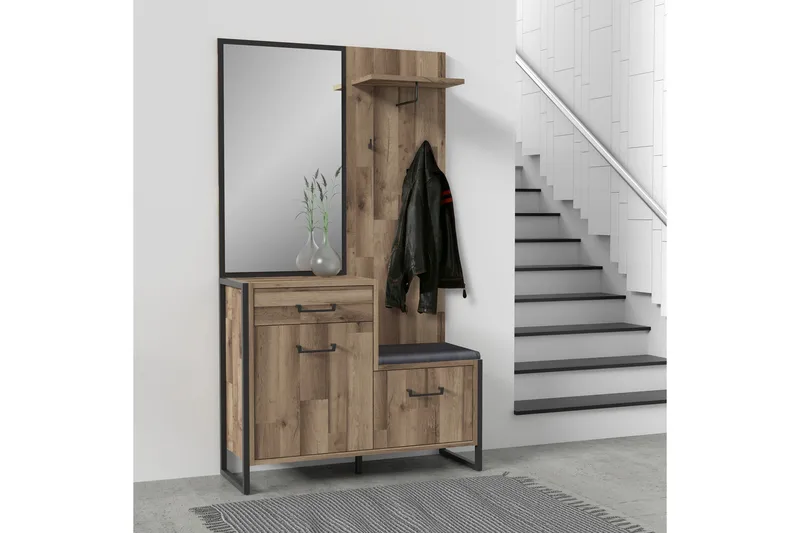 Carnais TV-Møbelsett 114 cm - Brun/Grå - Møbler - Mediamøbel & tv møbel - TV-møbelsett