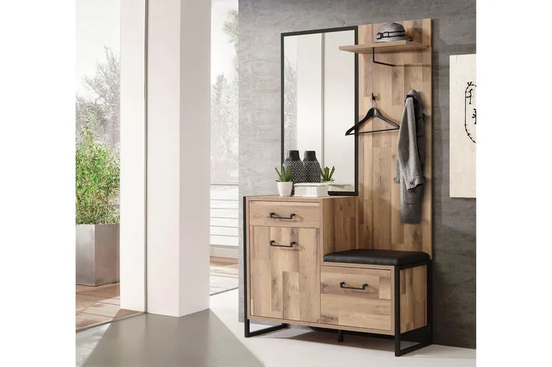 Carnais TV-Møbelsett 114 cm - Brun/Grå - Møbler - Mediamøbel & tv møbel - TV-møbelsett