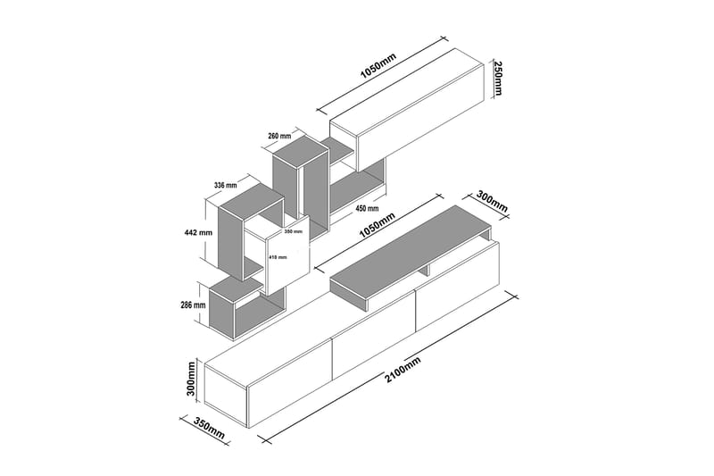 Decorotika Mediaoppbevaring - Møbler - Mediamøbel & tv møbel - TV-møbelsett