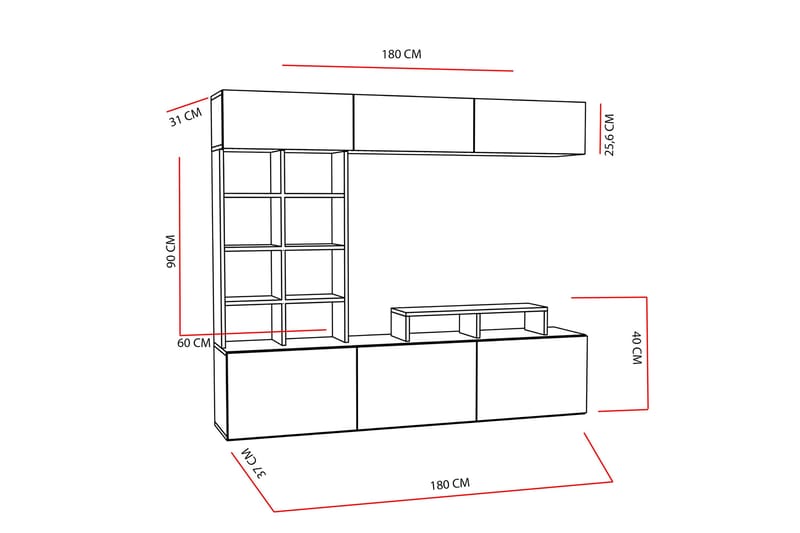 Decorotika Mediaoppbevaring - Møbler - Mediamøbel & tv møbel - TV-møbelsett