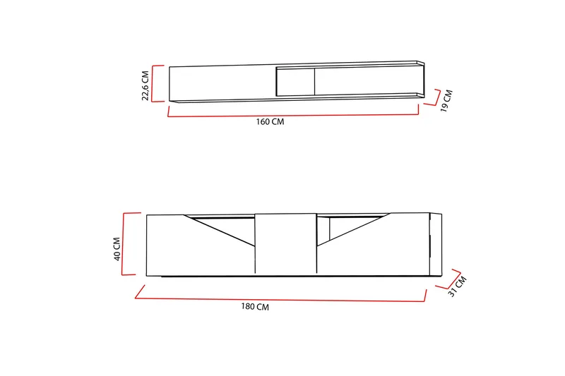Decorotika TV-benk med Hylle - Møbler - Mediamøbel & tv møbel - TV-møbelsett