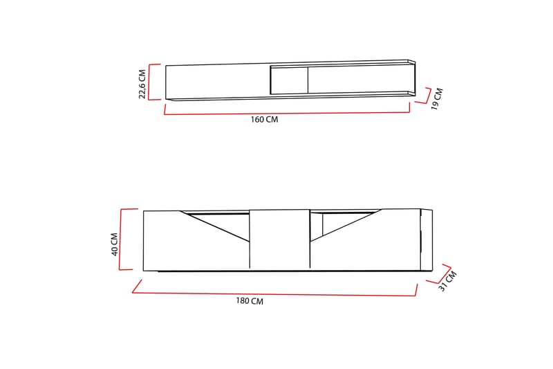Decorotika TV-benk med Hylle - Møbler - Mediamøbel & tv møbel - TV-møbelsett