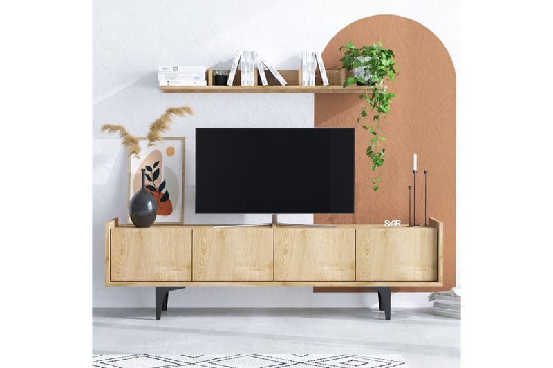 Desgrar Tv-möbelset 150x57 cm - Blå - TV-møbelsett