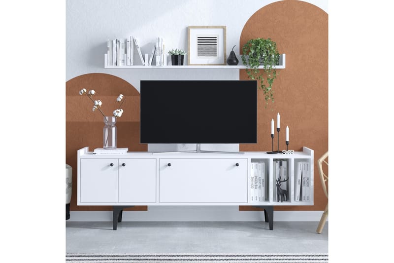 Desgrar Tv-möbelset 150x57 cm - Hvit - Møbler - Mediamøbel & tv møbel - TV-møbelsett