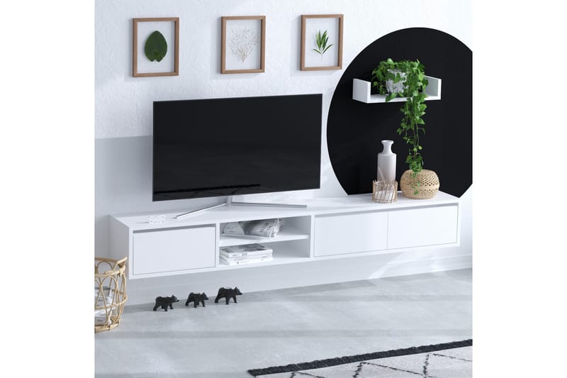 Desgrar Tv-möbelset 180x25 cm - Hvit - Møbler - Mediamøbel & tv møbel - TV-møbelsett