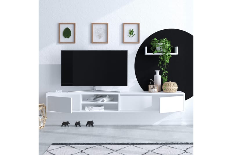 Desgrar Tv-möbelset 180x25 cm - Hvit - Møbler - Mediamøbel & tv møbel - TV-møbelsett
