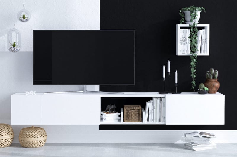 Desgrar Tv-möbelset 180x25 cm - Hvit - TV-møbelsett