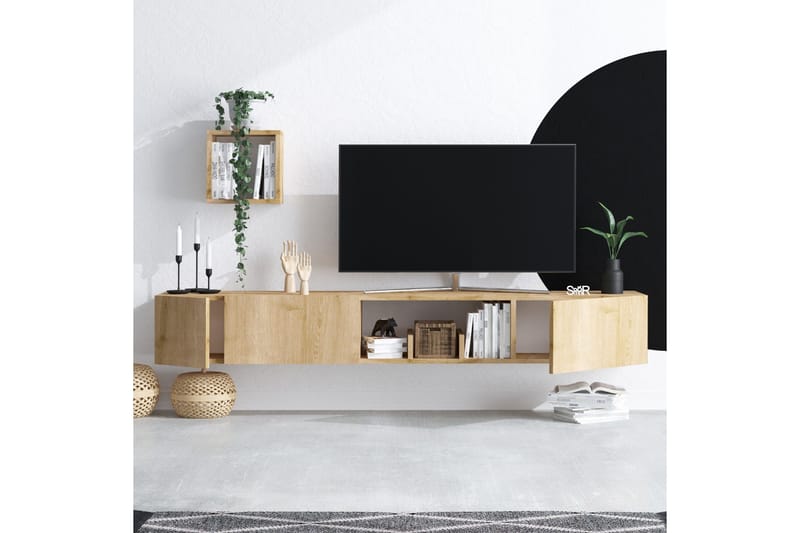 Desgrar Tv-möbelset 180x25 cm - Natur - Møbler - Mediamøbel & tv møbel - TV-møbelsett