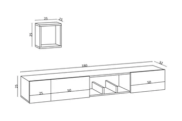 Desgrar Tv-möbelset 180x25 cm - Natur - Møbler - Mediamøbel & tv møbel - TV-møbelsett