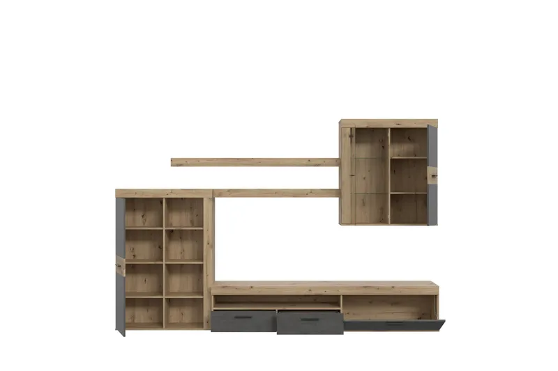 Dolnis Tv-møbelsett 41x300 cm - Brun/Grå - Møbler - Mediamøbel & tv møbel - TV-møbelsett